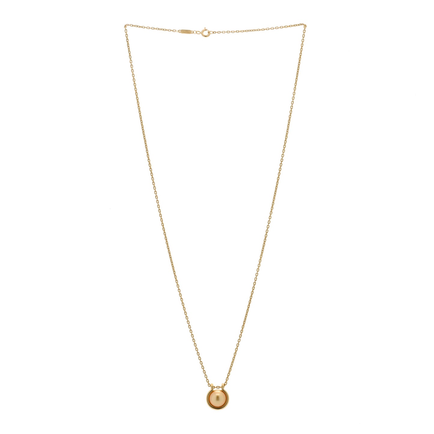 18K Yellow Gold Golden South Sea Pearl HardWear Link Pendant Necklace