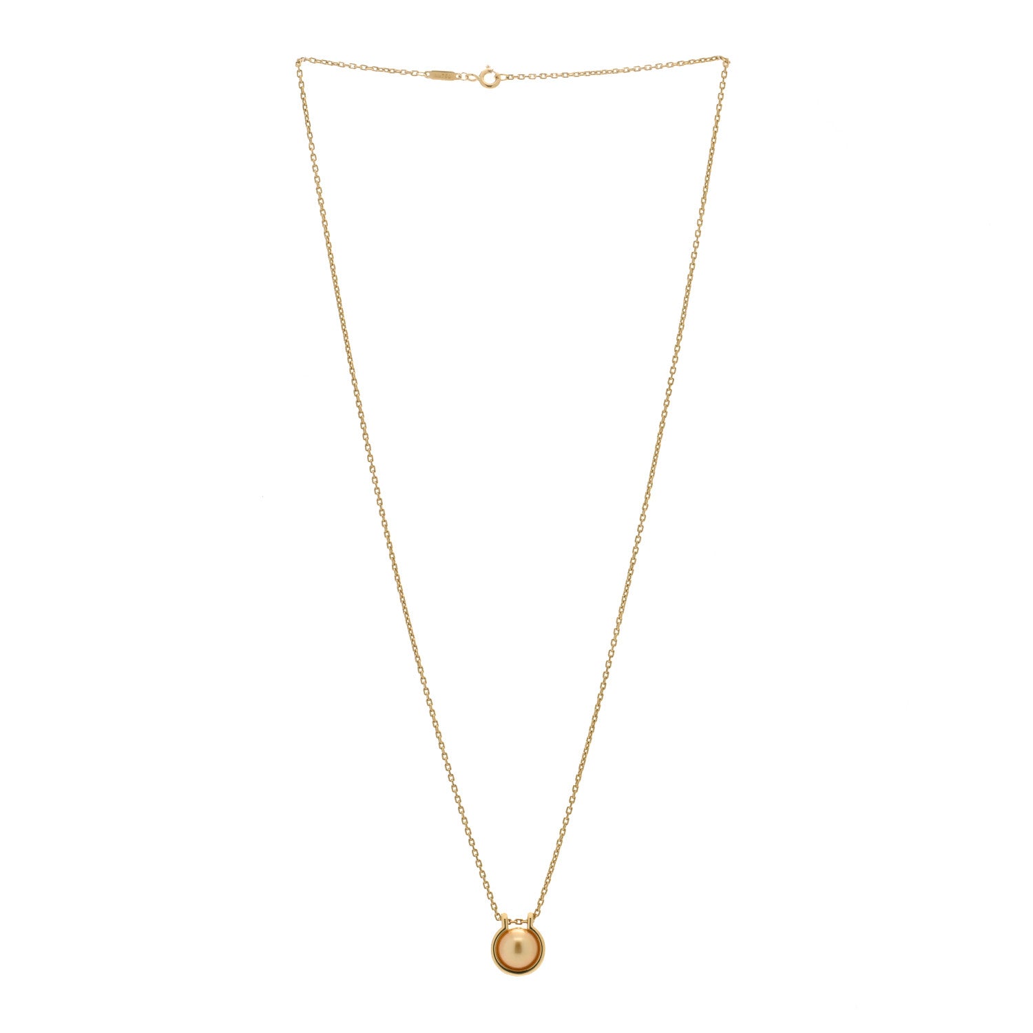 Tiffany 18K Yellow Gold Golden South Sea Pearl HardWear Link Pendant Necklace 2 of 3