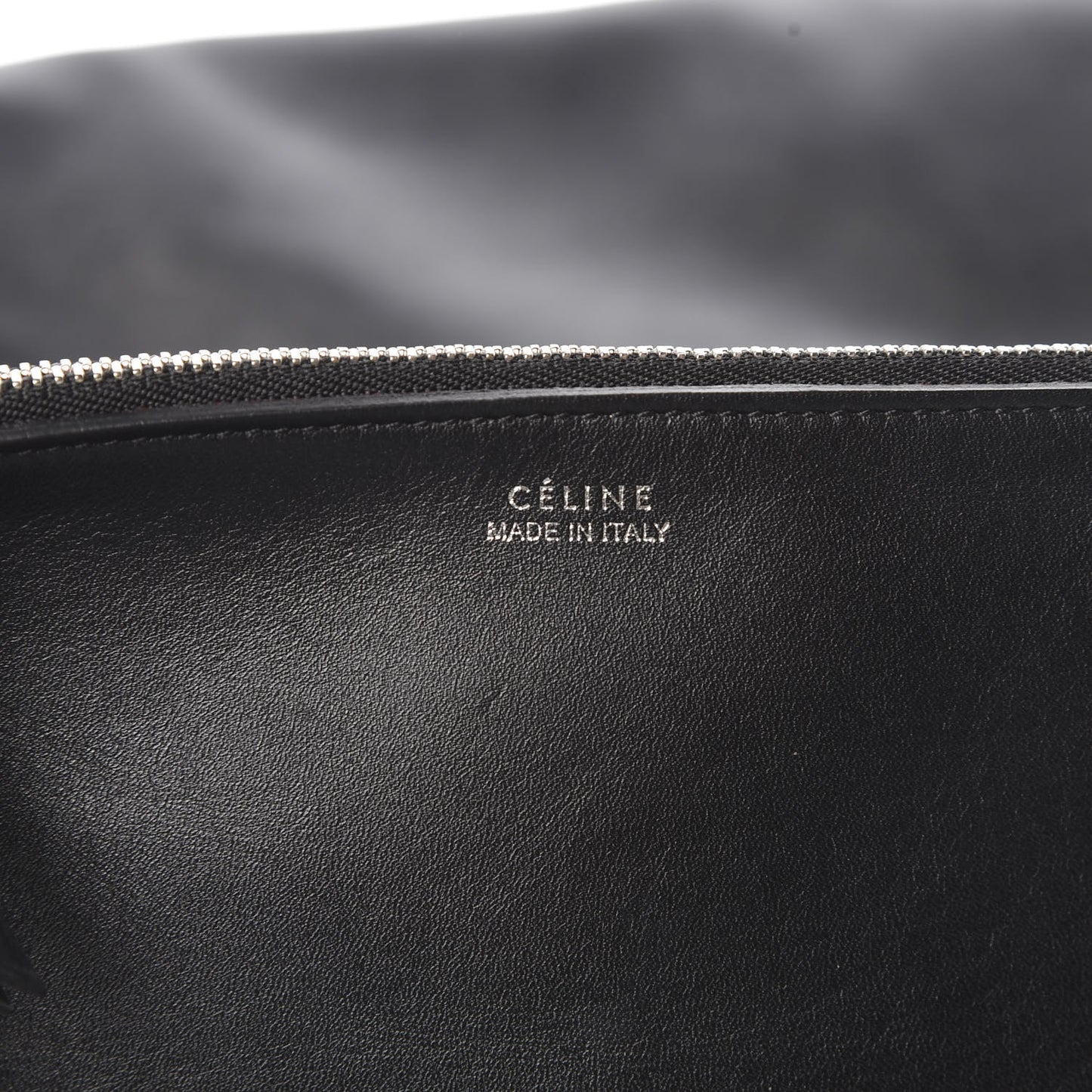 Shiny Smooth Calfskin Large Shopper Black