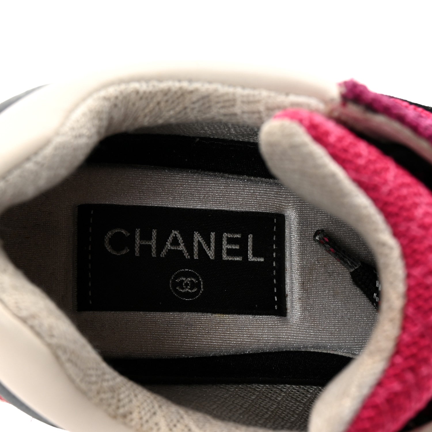 Chanel Mesh Suede Calfskin Womens CC Sneakers 35 Dark Pink Silver 8 of 10