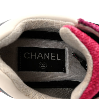 Chanel Mesh Suede Calfskin Womens CC Sneakers 35 Dark Pink Silver 8 of 10