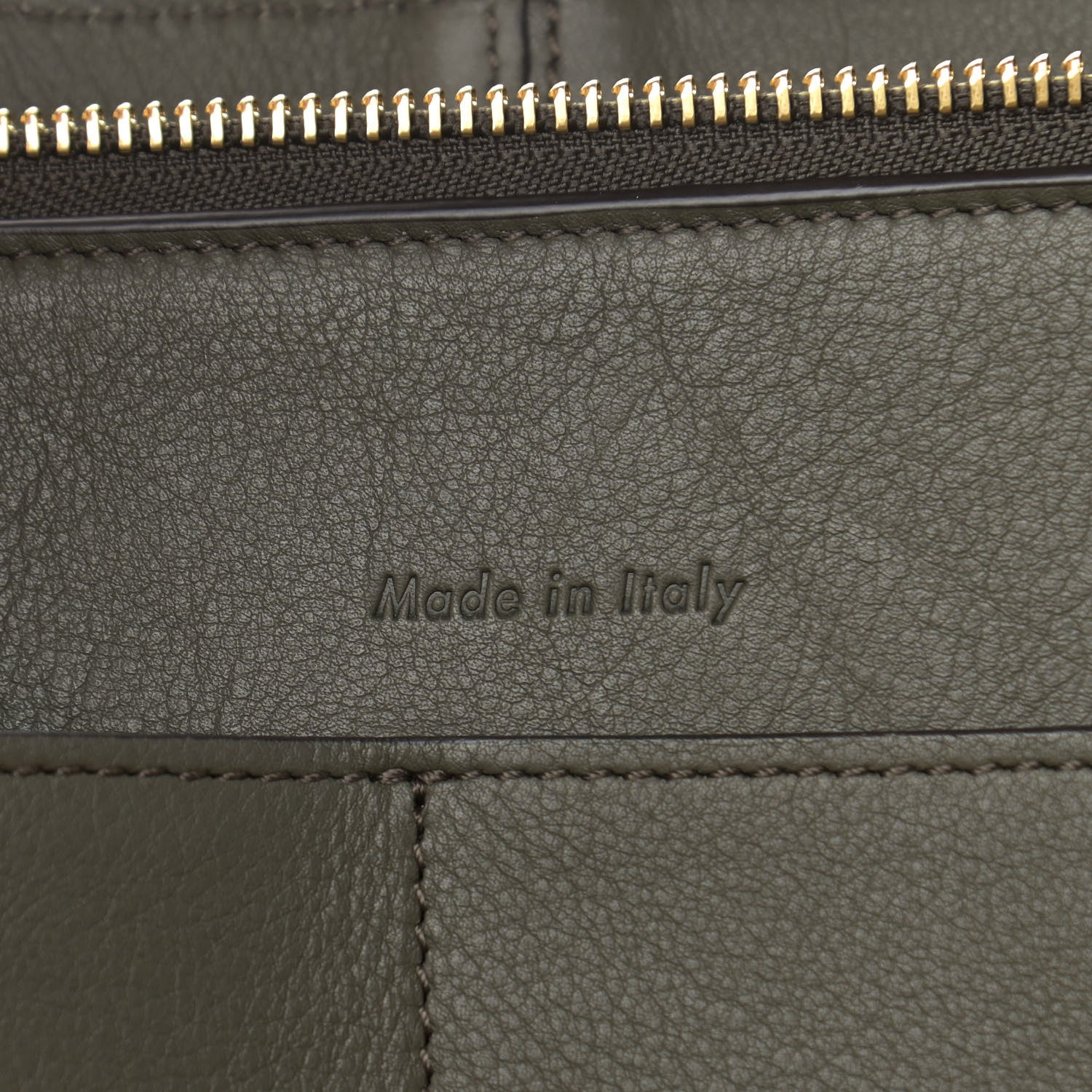 Celine Calfskin Small Tri-Fold Shoulder Bag Dark Green 6 of 9