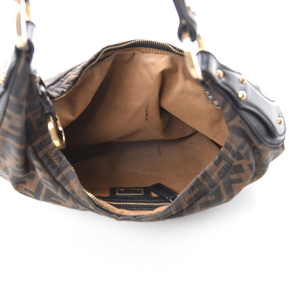 Fendi Zucca Cuoio Lucido Small Hobo Tobacco Moro 4 of 8