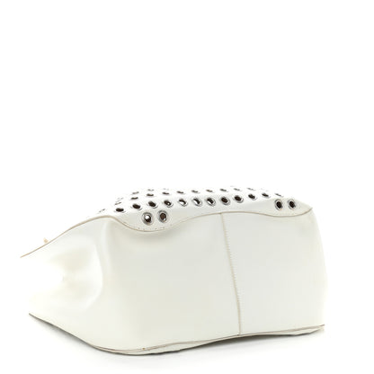 Alaia Calfskin Grommet Rose-Marie 28 Bag White 5 of 14