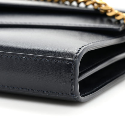 Saint Laurent Smooth Calfskin Monogram Sulpice Chain Wallet Navy 17 of 17
