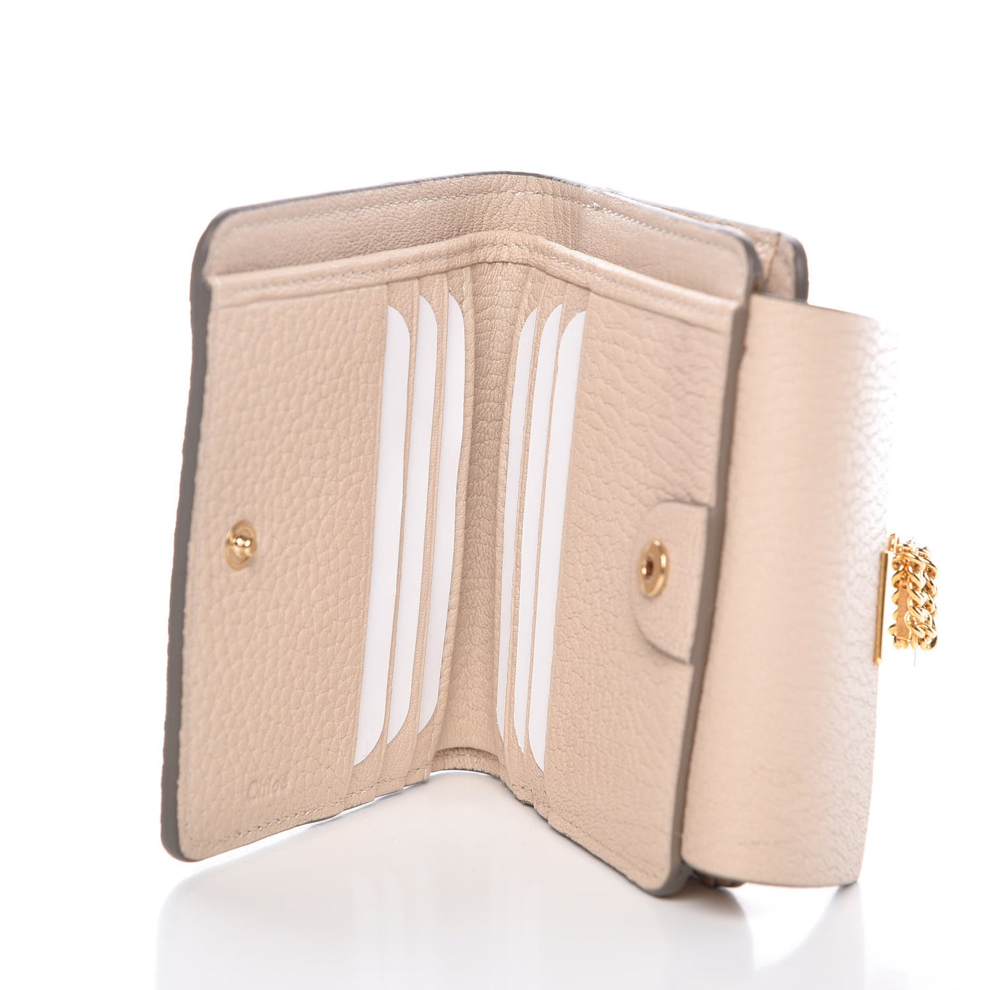 Grained Lambskin Drew Square Wallet Abstract White