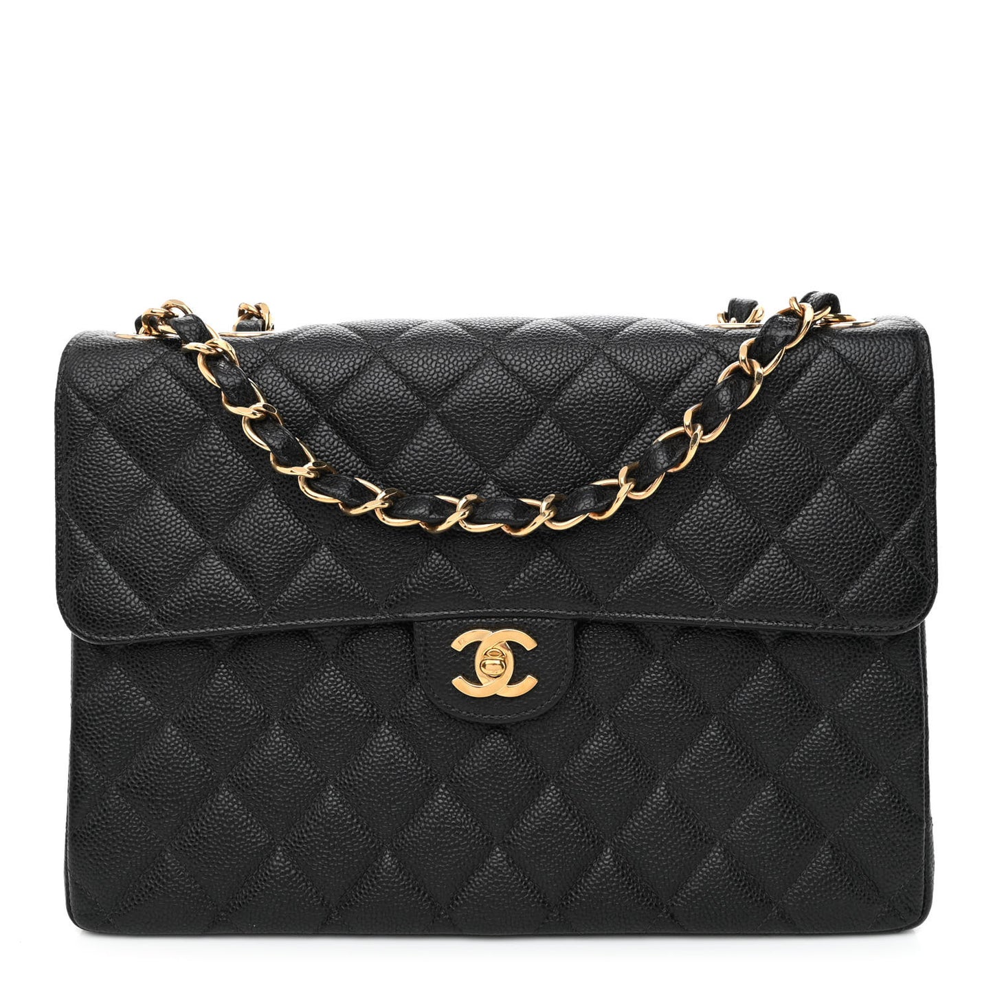 Caviar Jumbo Single Flap Black