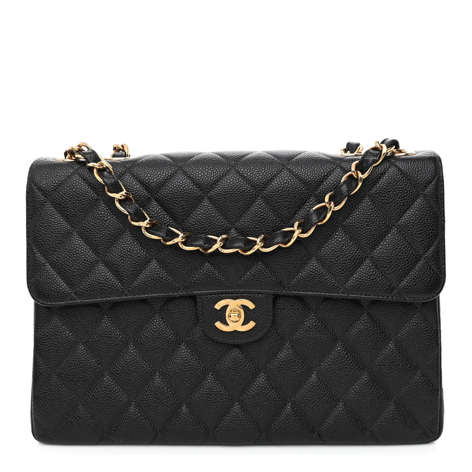 Chanel Caviar Jumbo Single Flap Black 1 of 12