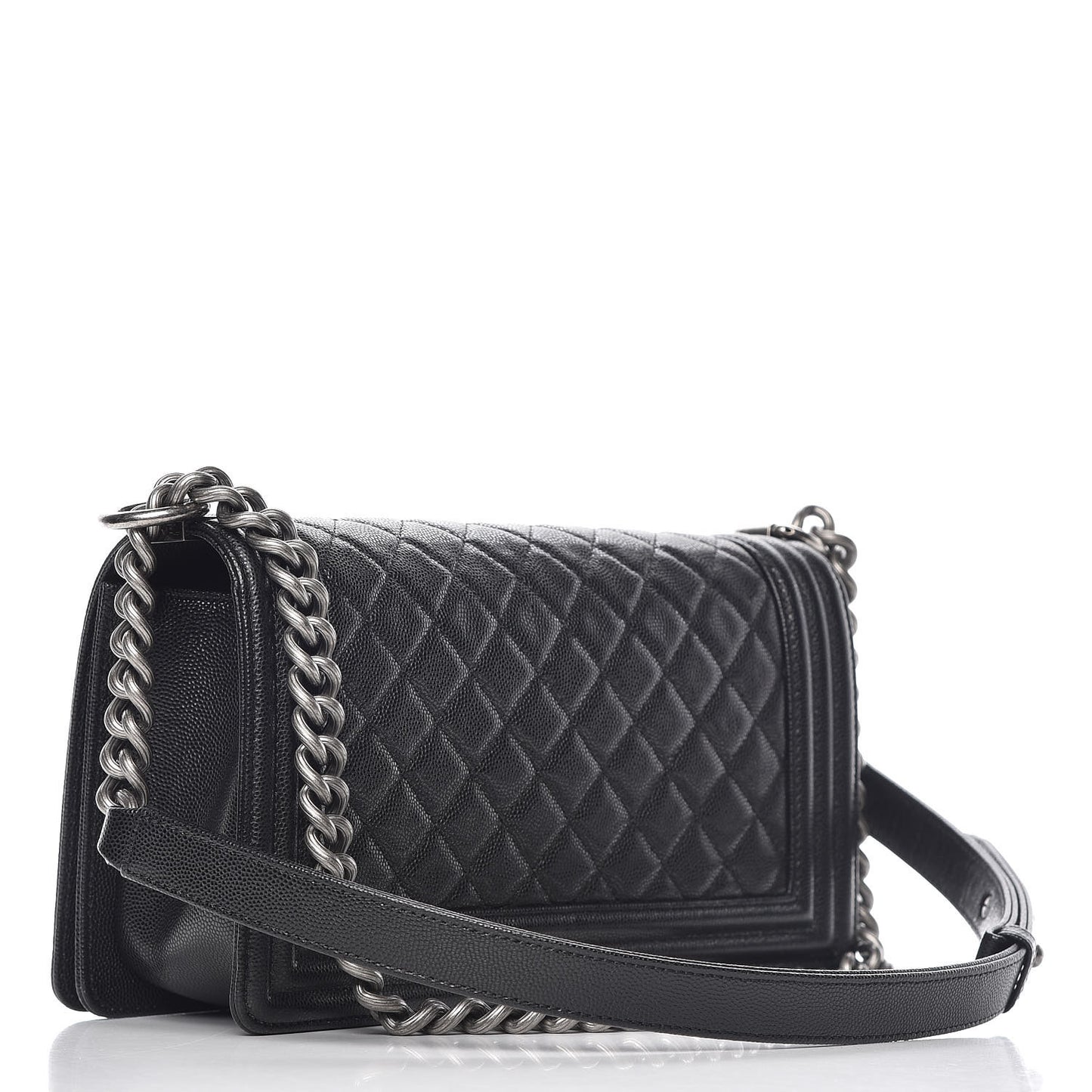 Caviar Quilted Medium Boy Flap Black