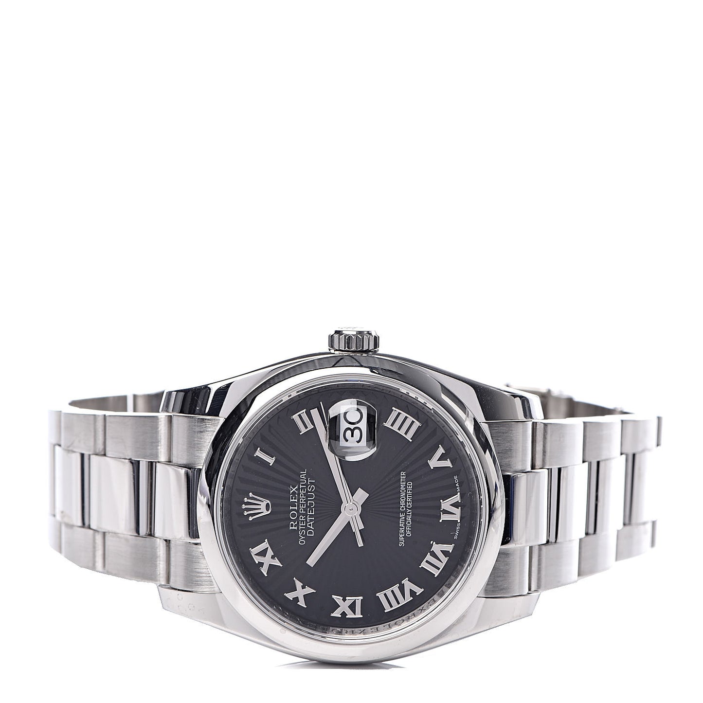 Stainless Steel 36mm Oyster Perpetual Datejust Watch Black Roman 116200