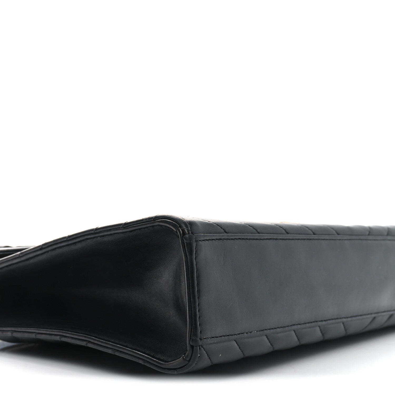 Saint Laurent Smooth Calfskin Matelasse Chevron Large Monogram Satchel Black 9 of 10