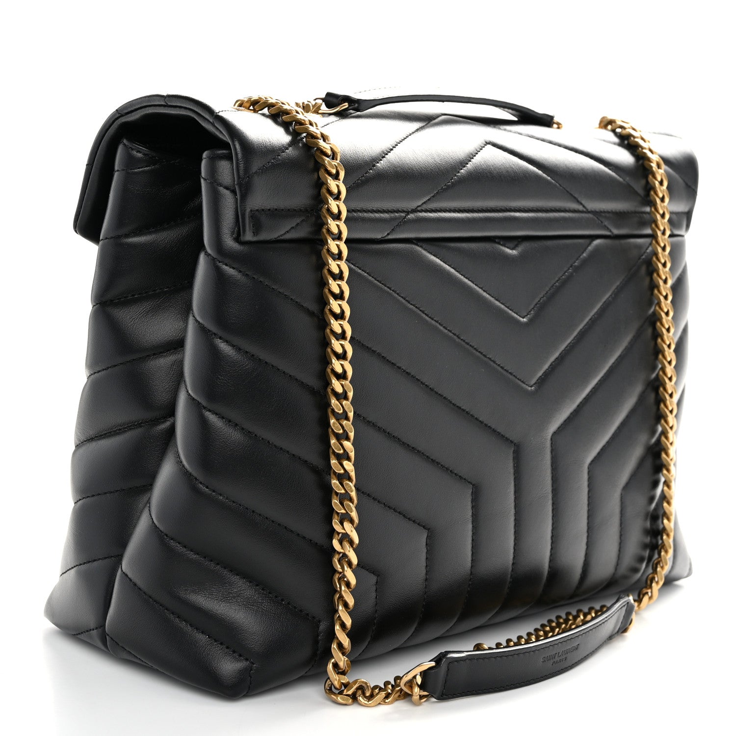 Saint Laurent Calfskin Y Quilted Monogram Medium Loulou Chain Satchel Black 2 of 10