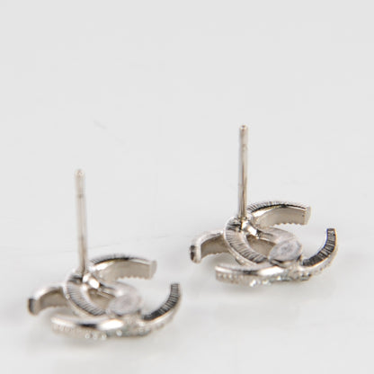 Chanel Crystal Moon CC Earrings Silver 3 of 5