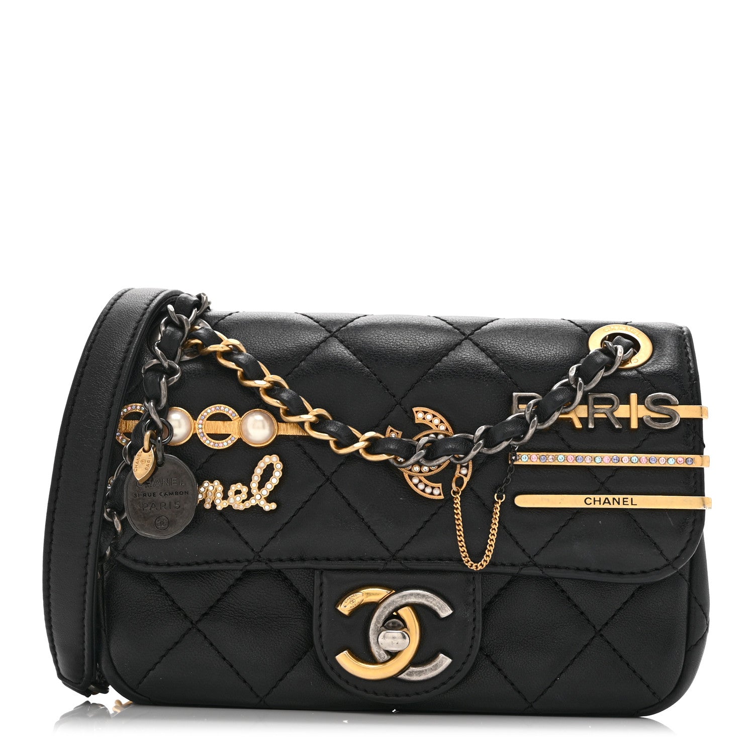 Chanel Lambskin Quilted Mini Coco Clips Single Flap Black 1 of 10