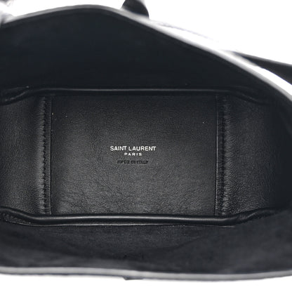 Saint Laurent Grained Calfskin Baby Le 5 A 7 Supple Hobo Black 6 of 11