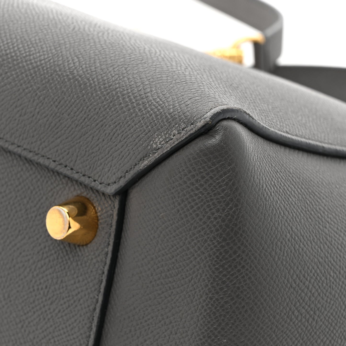 Grained Calfskin Mini Belt Bag Grey