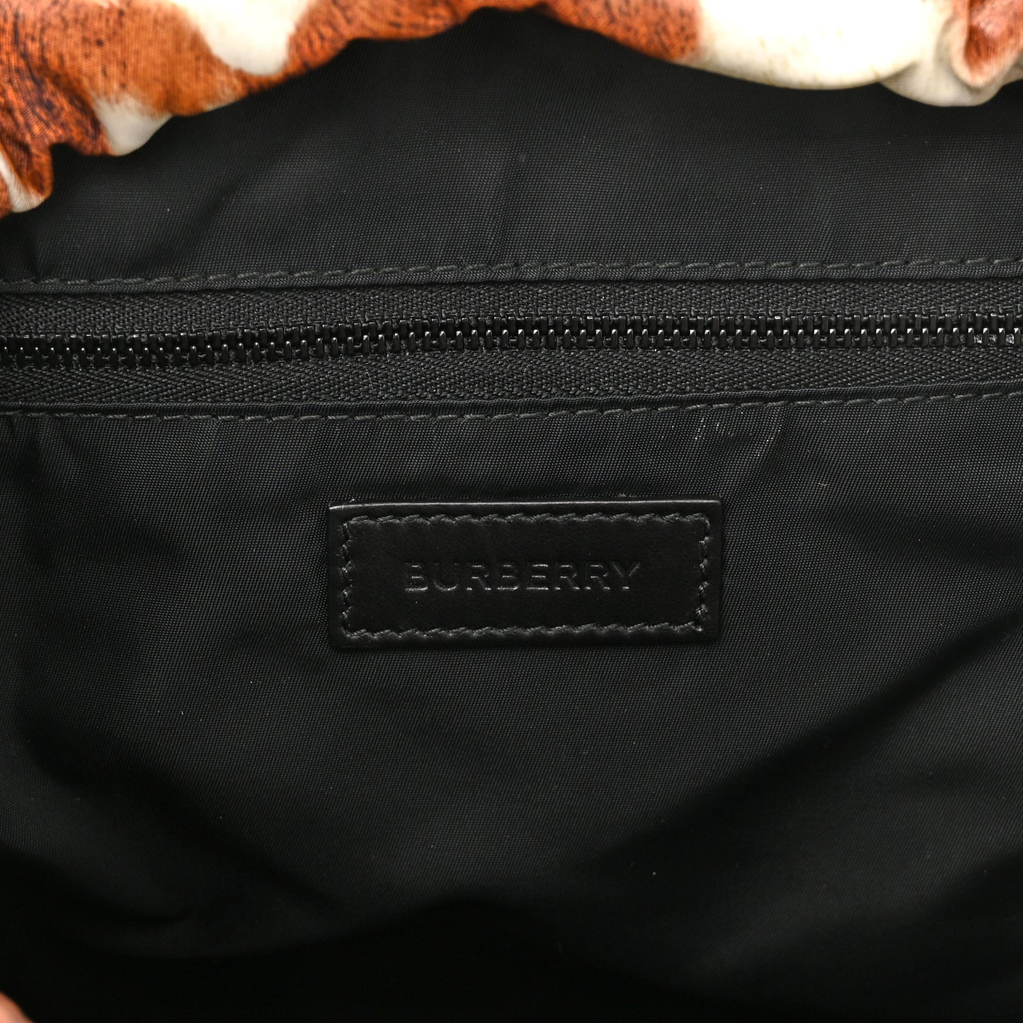 Nylon Cow Print Logo Print Backpack