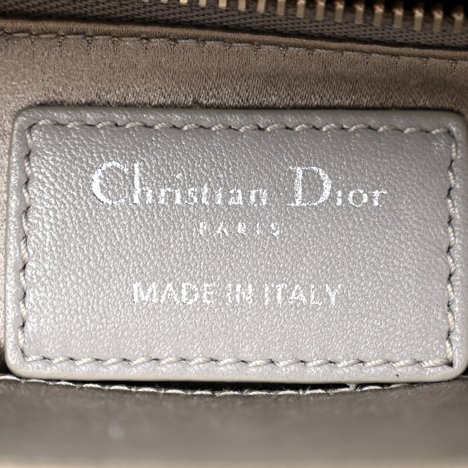 Christian Dior Satin Crystal Cannage Mini Lady Dior Gray 1788891