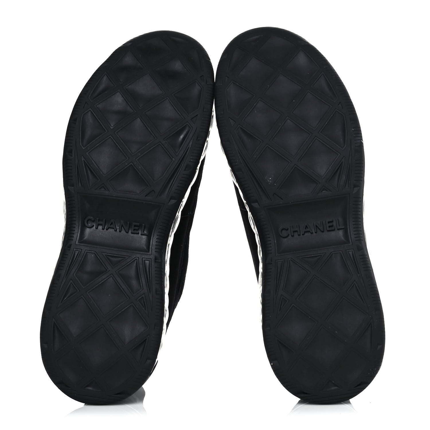 Chanel Suede Calfskin Velvet Grosgrain CC Sneakers 39 Black 5 of 8
