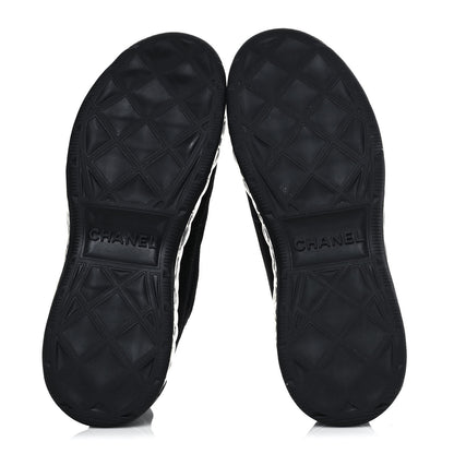 Chanel Suede Calfskin Velvet Grosgrain CC Sneakers 39 Black 5 of 8