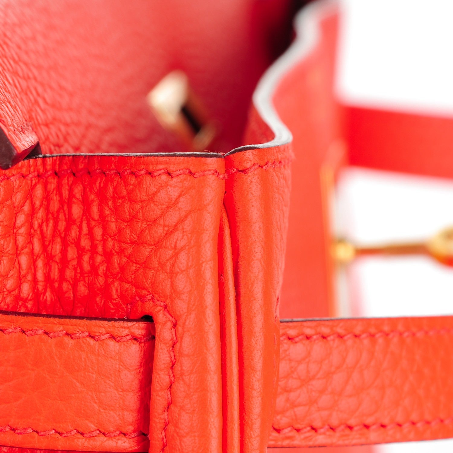 Hermes Taurillon Clemence Kelly Retourne 32 Orange Poppy 27 of 28
