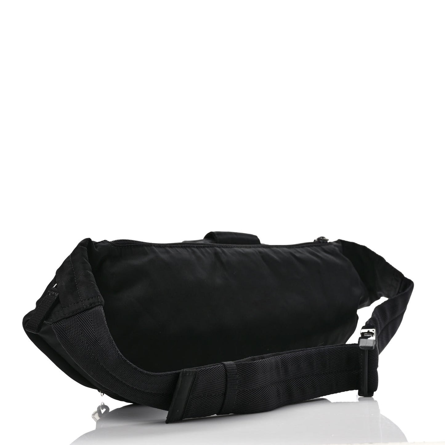 Nylon Metal Triple Pocket Belt Bag Black