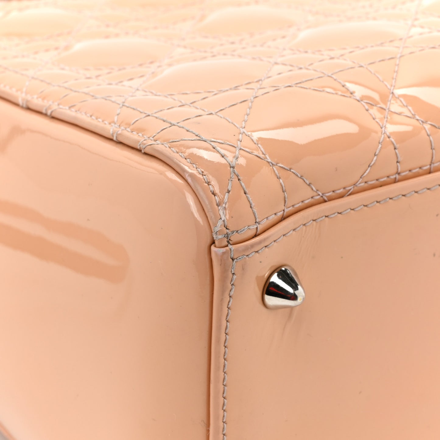 Patent Cannage Medium Lady Dior Rose Clair