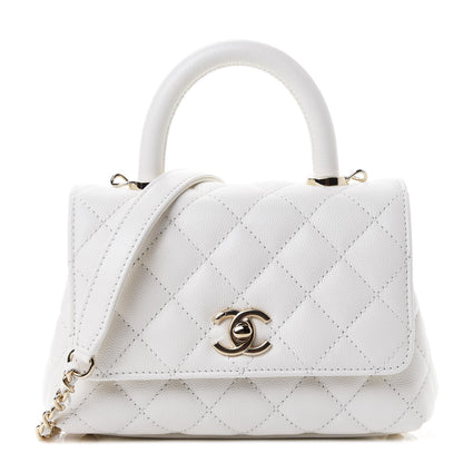 Chanel Caviar Quilted Extra Mini Coco Handle Flap White 1 of 4