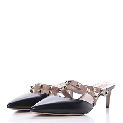 Valentino Garavani Nappa Rockstud Criss Cross 55mm Mules 40 Black Poudre 3 of 8