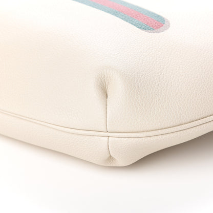 Gucci Grained Calfskin Logo Half Moon Hobo White 8 of 9