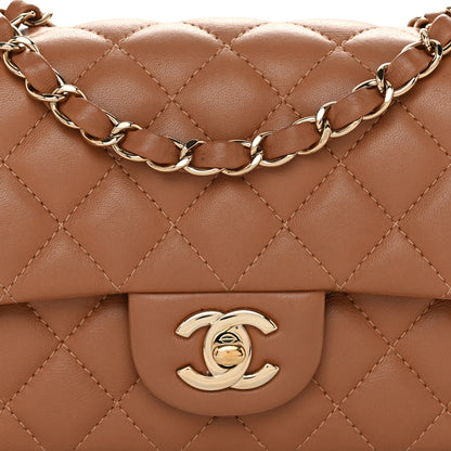 Chanel Lambskin Quilted Mini Rectangular Flap Brown 8 of 10