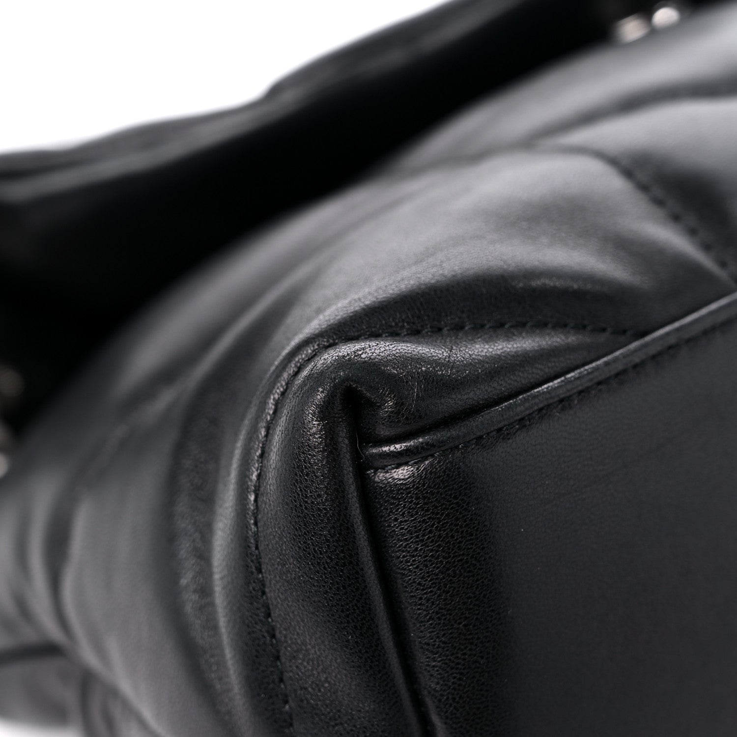 Saint Laurent Lambskin Quilted Small Loulou Puffer Monogram Chain Satchel Black 8 of 12