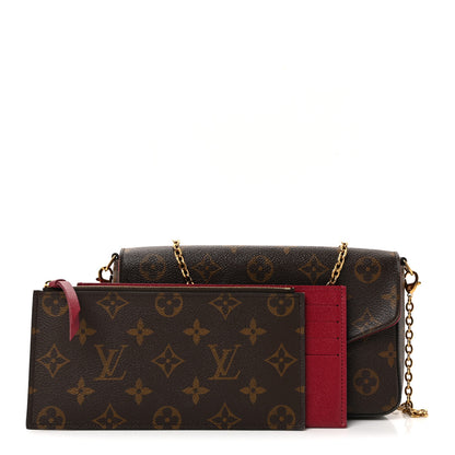 Louis Vuitton Monogram Pochette Felicie Chain Wallet Fuchsia 3 of 10