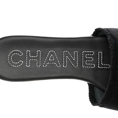 Chanel Jersey Knit CC Mules 37.5 Black 7 of 9