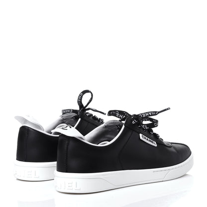 Chanel Calfskin CC Womens Sneakers 35.5 Black 4 of 10