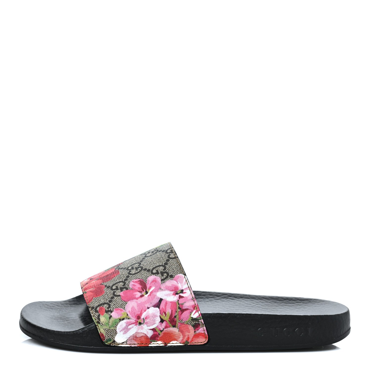 Gucci GG Supreme Monogram Blooms Slide Sandals 38 Beige Multicolor 1 of 8
