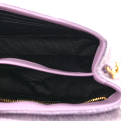 Saint Laurent Denim Y Quilted Monogram Toy Loulou Crossbody Bag Bleached Lilac 5 of 10