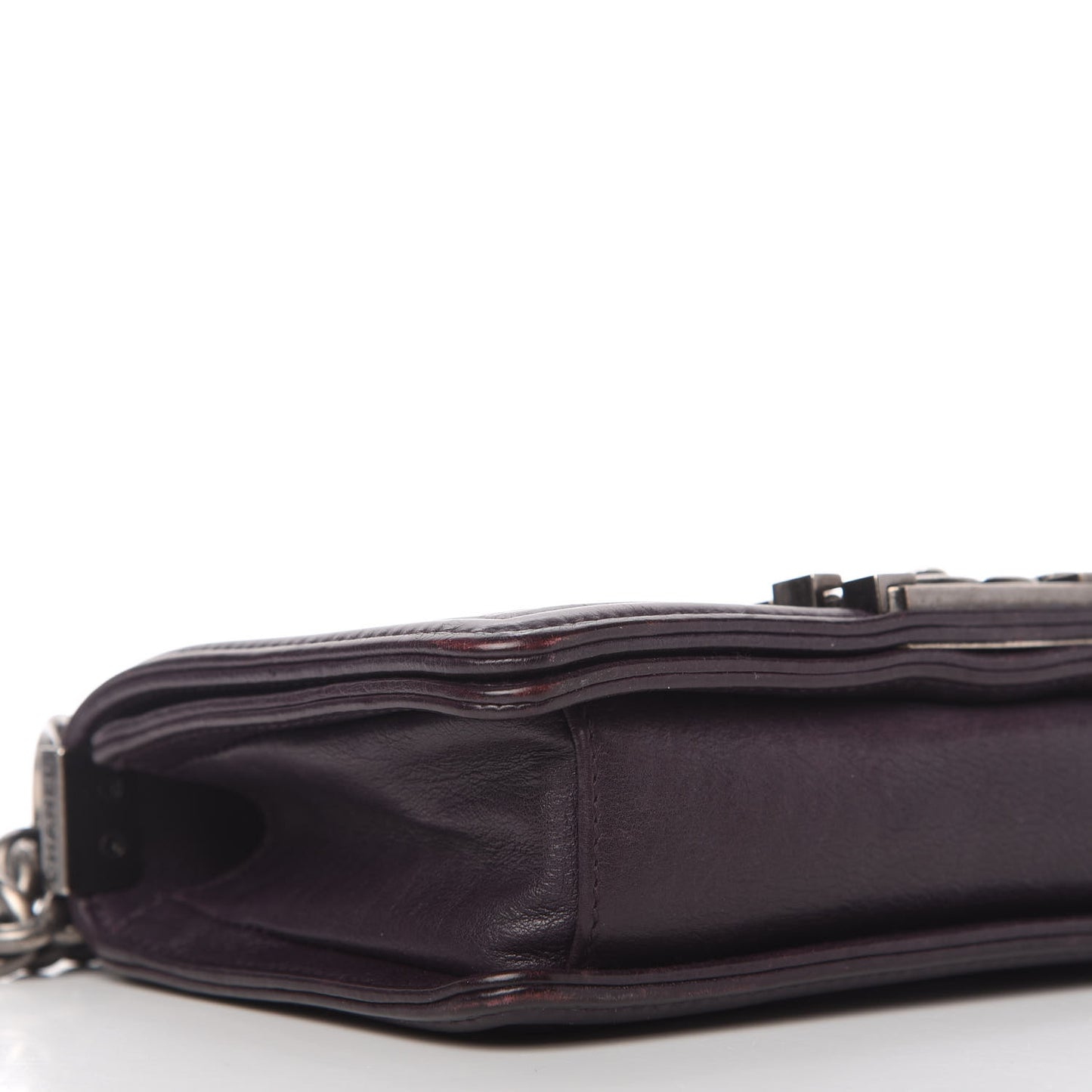 Calfskin Embossed Small Boy Flap Plum
