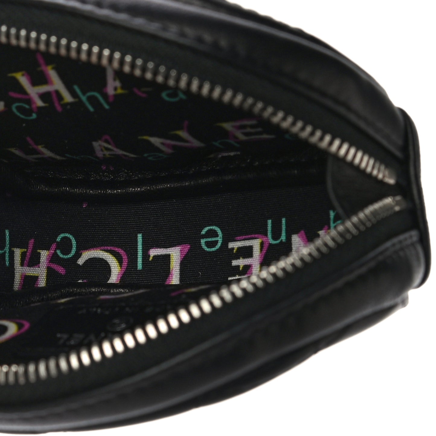 Lambskin Quilted Zip Around Classic Coin Purse Black
