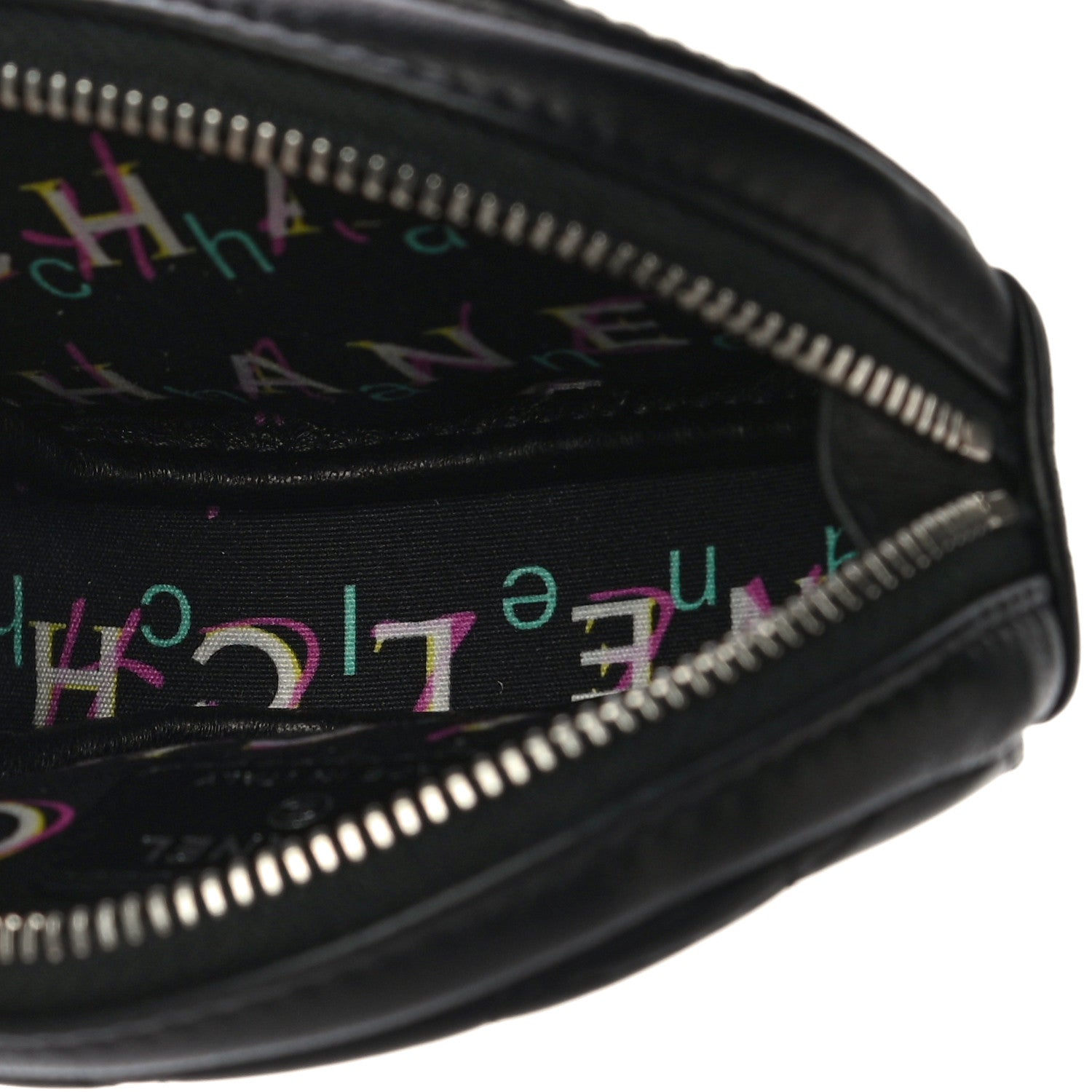 Chanel Lambskin Quilted Zip Around Classic Coin Purse Black 5 of 10