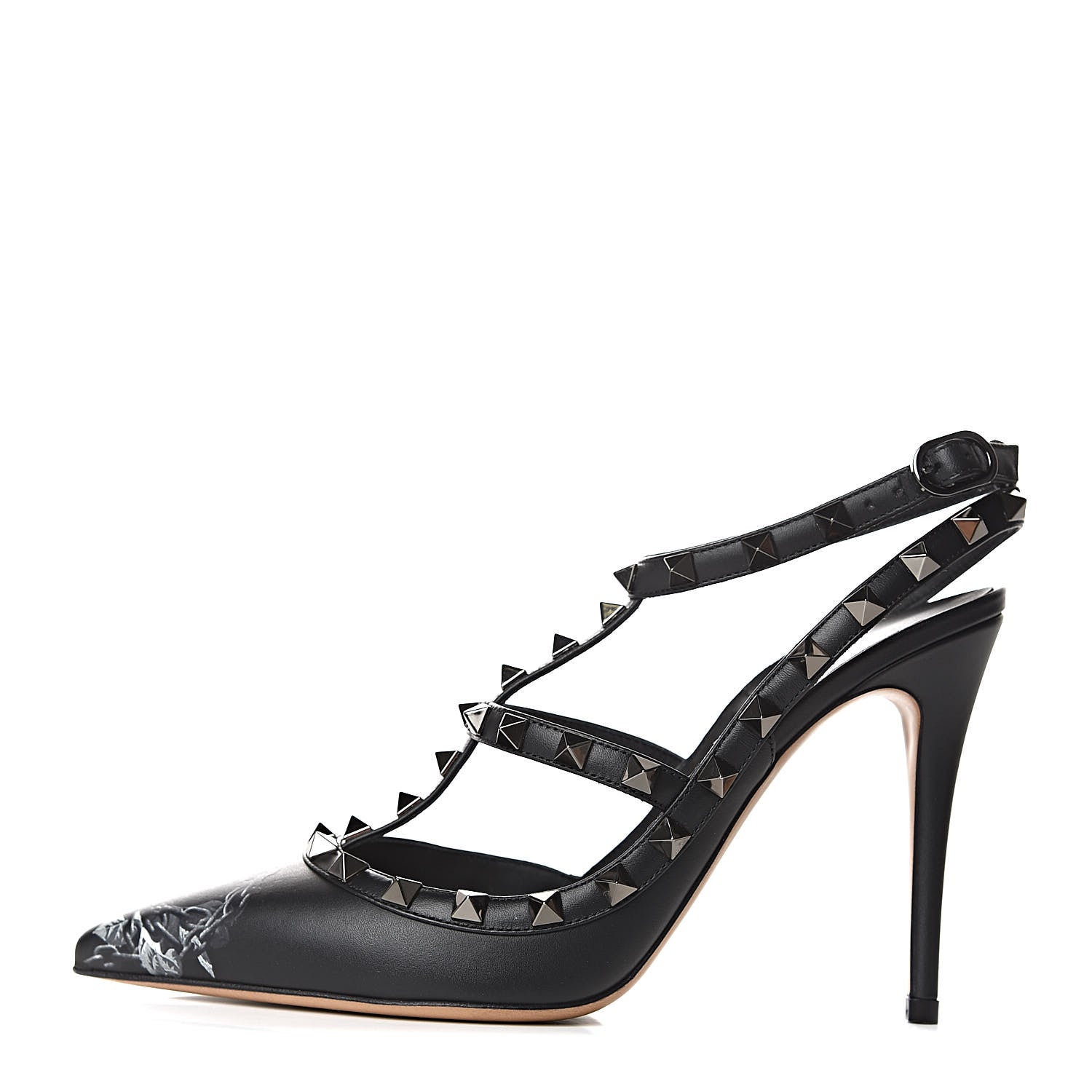 Valentino Garavani X UNDERCOVER Calfskin Rockstud Ankle Strap Pumps 38 Black 1 of 8