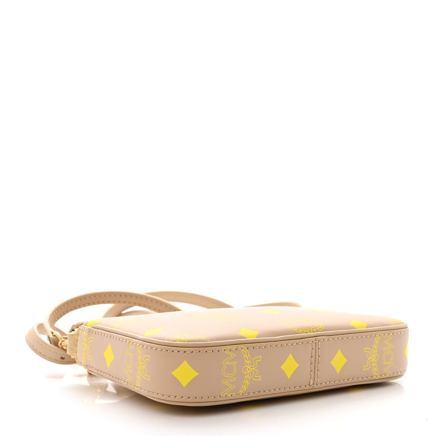 MCM Calfskin Color Splash Mini Pouch on Chain Croissant 4 of 9