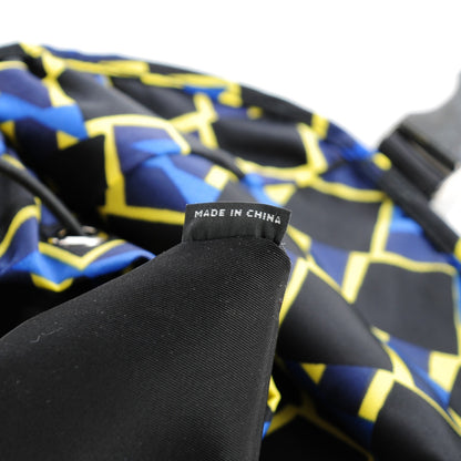 Prada Tessuto Stampato Argyle Print Double Buckle Backpack Blue 7 of 9