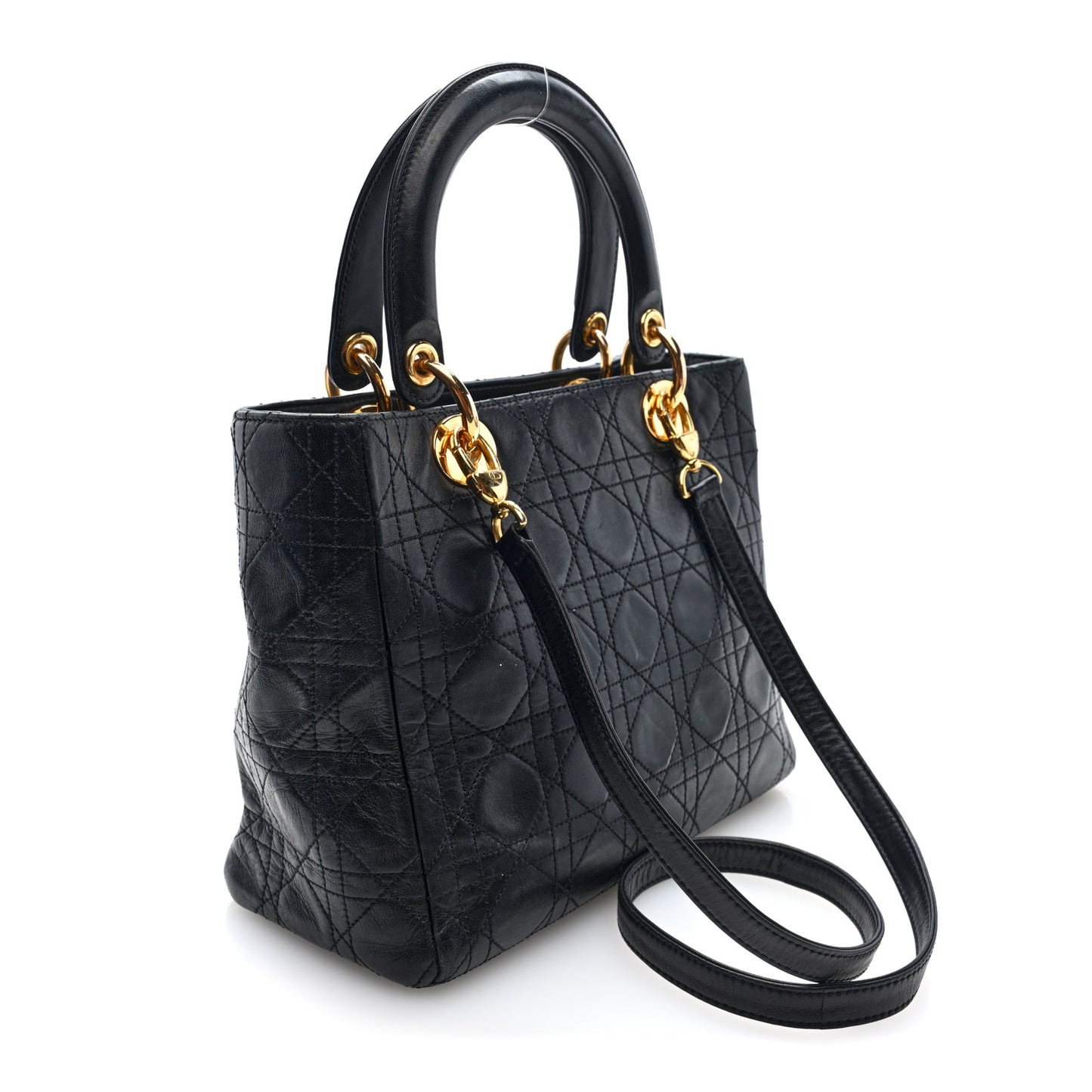 Lambskin Cannage Medium Lady Dior Black