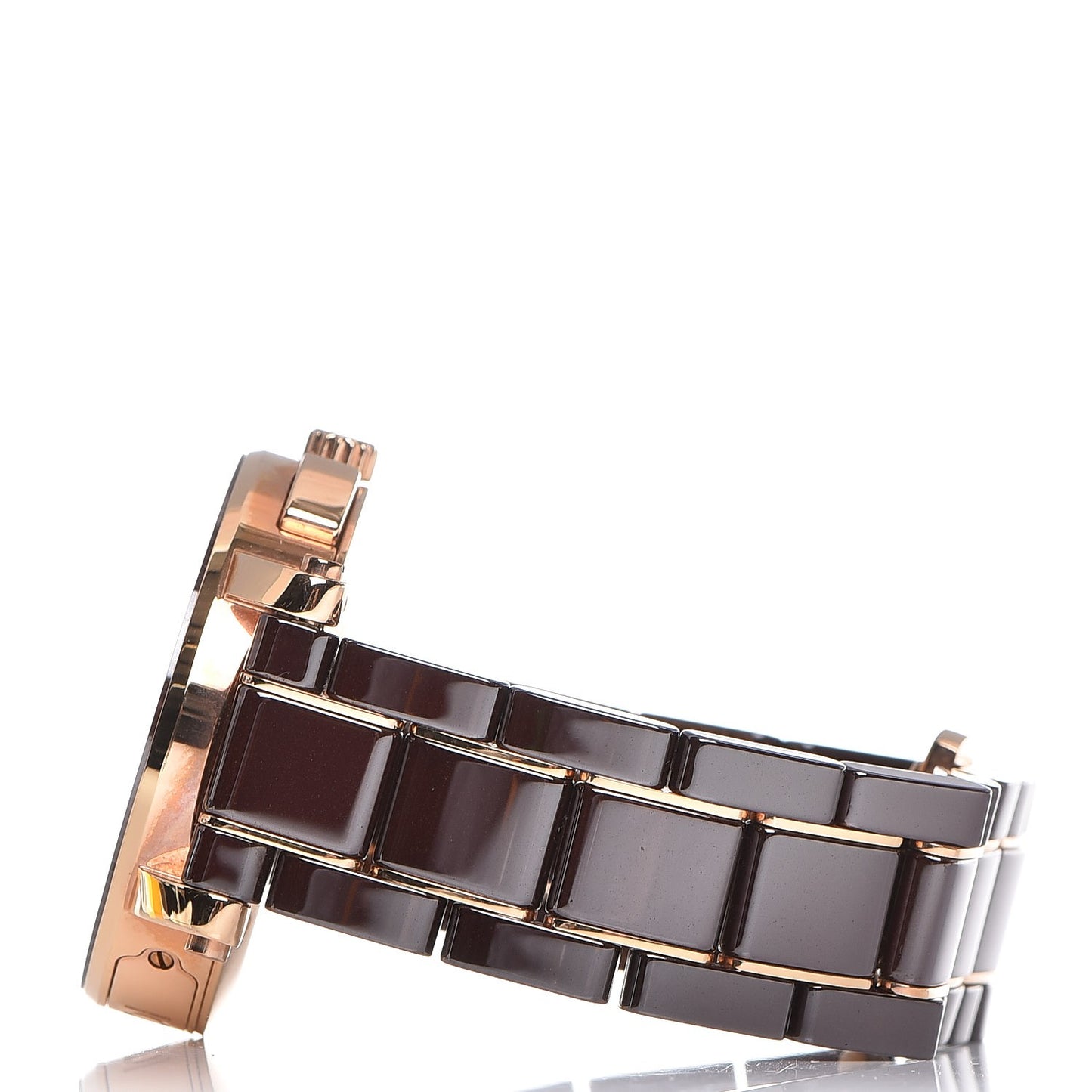 Stainless Steel Ceramic 38mm Chronograph Quartz Watch Brown