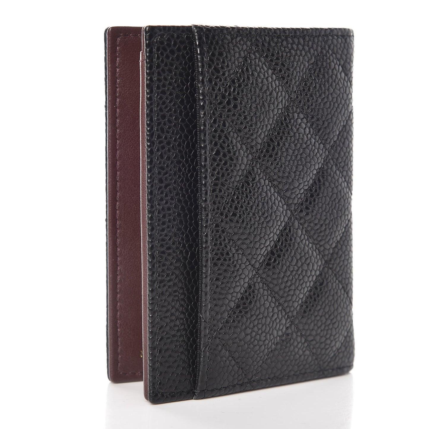 Caviar Quilted Card Holder Wallet Black