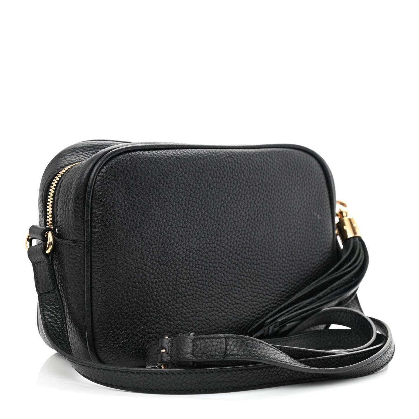 Pebbled Calfskin Small Soho Disco Bag Black