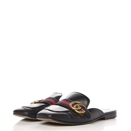 Gucci Calfskin Web Womens Peyton GG Slippers 35 Black 3 of 11
