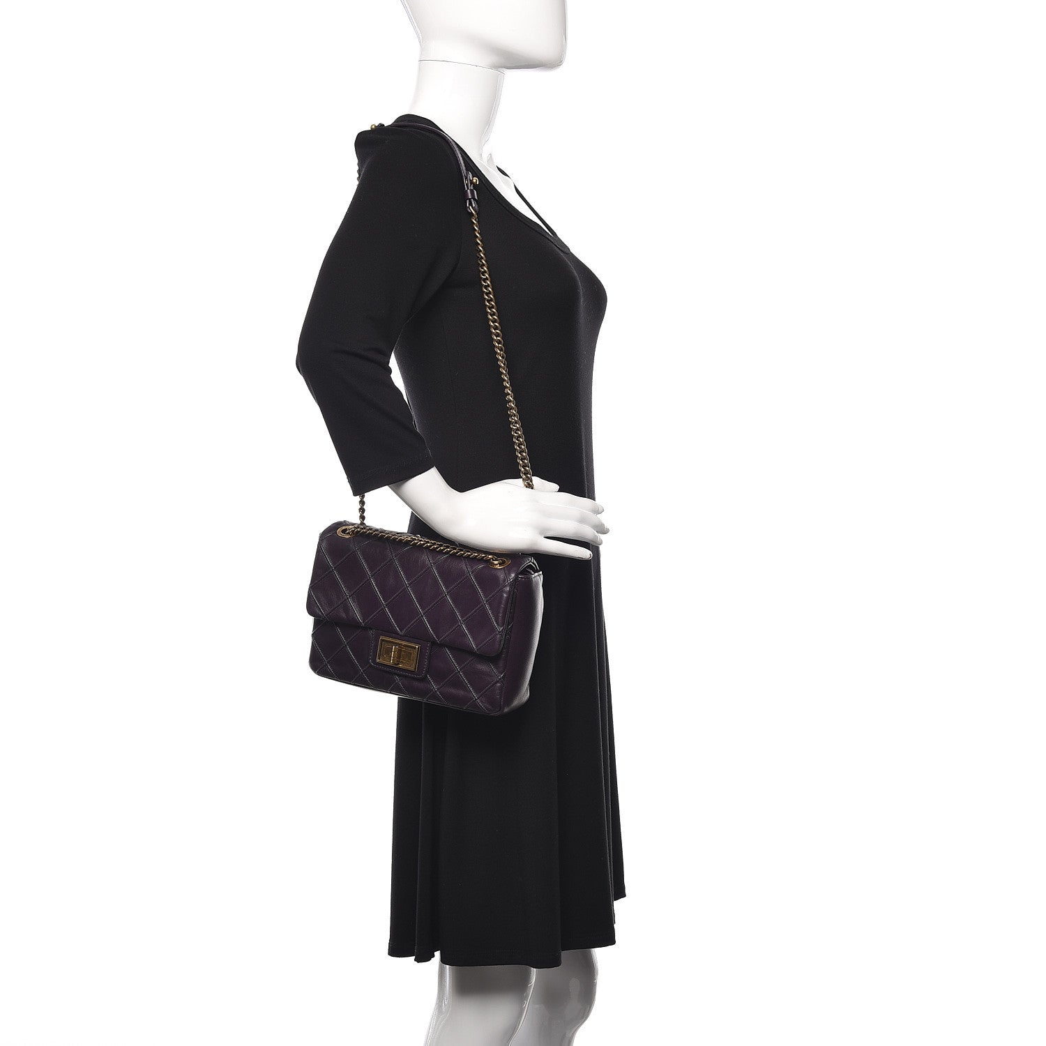 Chanel Calfskin Diamond Debossed Medium Cosmos Flap Purple 2 of 11