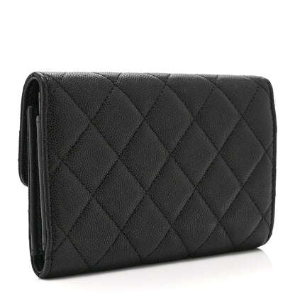 Chanel Caviar Quilted Coco Chanel CC Medium Flap Wallet Black 3 of 11
